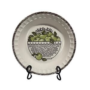 Vintage Deep Dish Apple Pie Recipe Plate Flawed